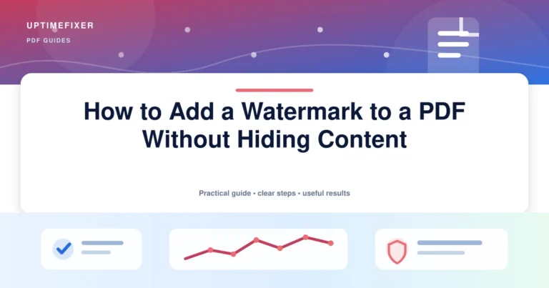 How to Add a Watermark to a PDF Without Hiding Content illustrated UptimeFixer guide