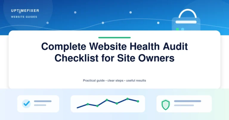 Complete Website Health Audit Checklist for Site Owners illustrated UptimeFixer guide
