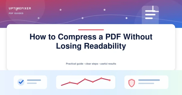 How to Compress a PDF Without Losing Readability illustrated UptimeFixer guide