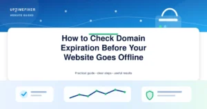How to Check Domain Expiration Before Your Website Goes Offline illustrated UptimeFixer guide