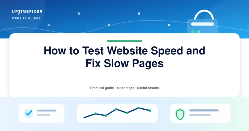 How to Test Website Speed and Fix Slow Pages illustrated UptimeFixer guide
