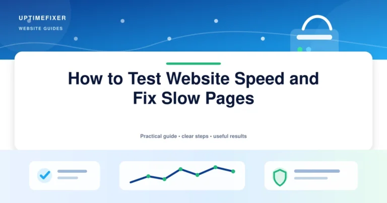 How to Test Website Speed and Fix Slow Pages illustrated UptimeFixer guide