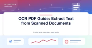 OCR PDF Guide: Extract Text from Scanned Documents illustrated UptimeFixer guide