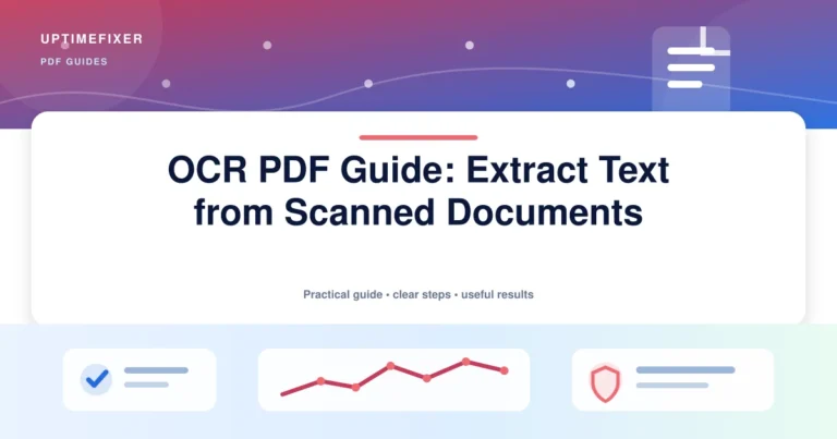 OCR PDF Guide: Extract Text from Scanned Documents illustrated UptimeFixer guide