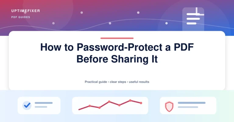 How to Password-Protect a PDF Before Sharing It illustrated UptimeFixer guide