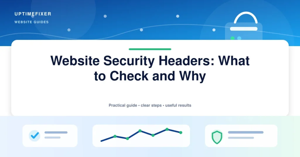 Website Security Headers: What to Check and Why illustrated UptimeFixer guide