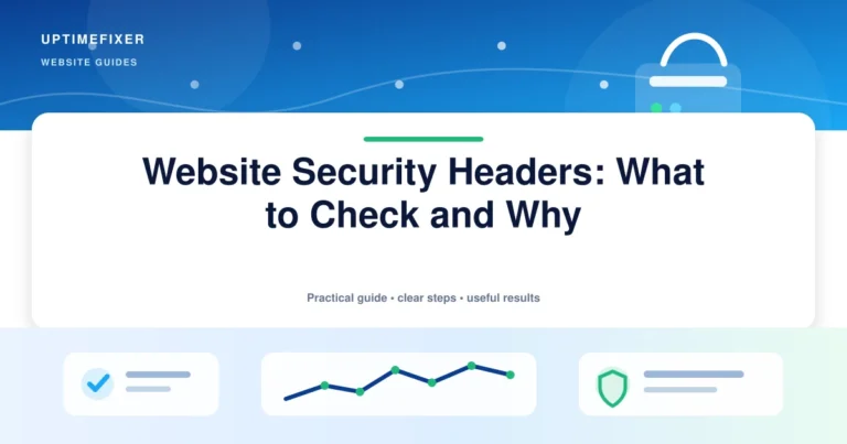 Website Security Headers: What to Check and Why illustrated UptimeFixer guide