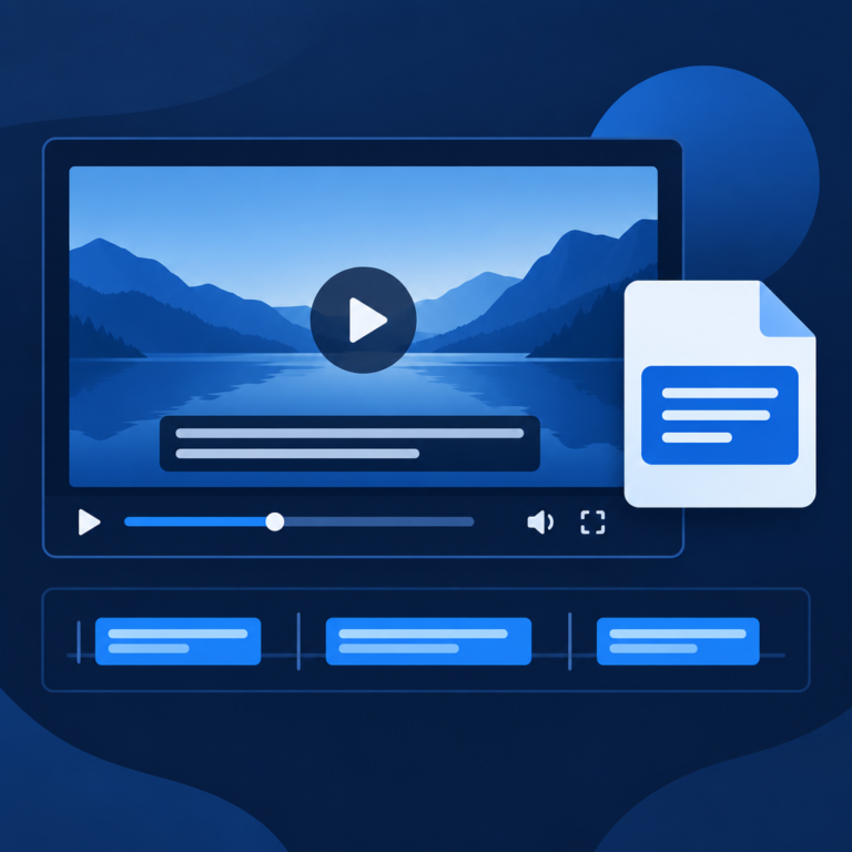 SRT subtitle video guide illustration