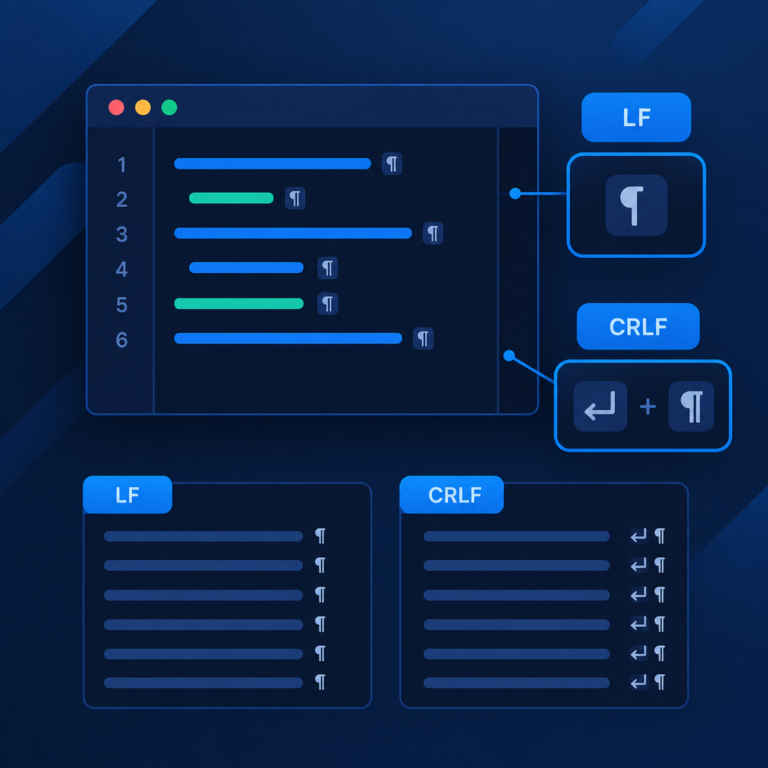 LF and CRLF line ending converter guide illustration